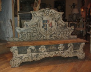 01307-00 Cassapanca XVIIe en bois ancien 180 x 42 x h 117 cm