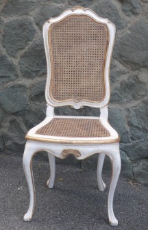 Chaise Provence.Patine blanc et or