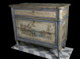 00134-00 Commode Louis XVI, décor Paysage 114 x 56 x h 100 cm