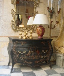 00138-00 Commode Genovèse Noir de Chine 127x54xh88