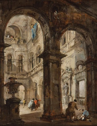 repro. de tableaux craquelés,voir nos pages tableaux/ Francesco Guardi .