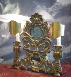01511-00 Lampe Torrigiani sculptée ornée de miroirs vieillis 42xh44cm