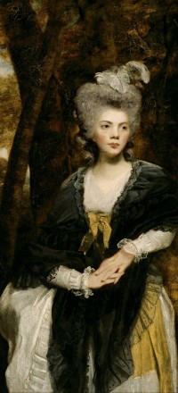repro. de tabeaux craquelés. Portrait de Lady Frances Finch. Reynolds Joshua.