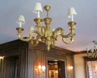 Lustre bois doré Bastide sur mesures