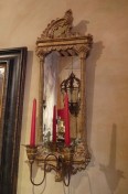 01418-00 Miroir sicilien à colonnes en bois doré 30xh90 cm