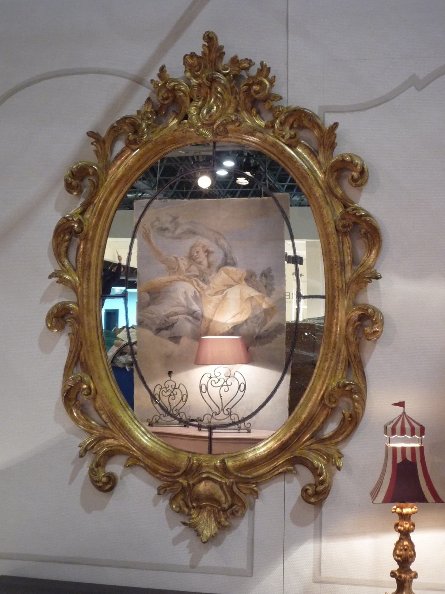 Miroir Baroque Argenté - Occasion - Cadre Rectangulaire 38x24 Cm